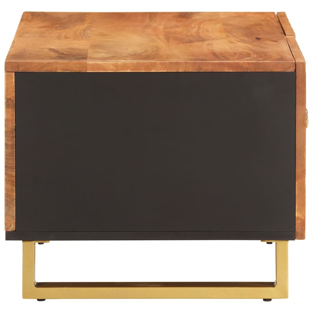 Tavolino da Salotto Marrone e Nero 80x50x40 cm Legno di Mango 356788