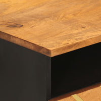 Tavolino da Salotto Marrone e Nero 80x54x40 cm Legno di Mango 356796