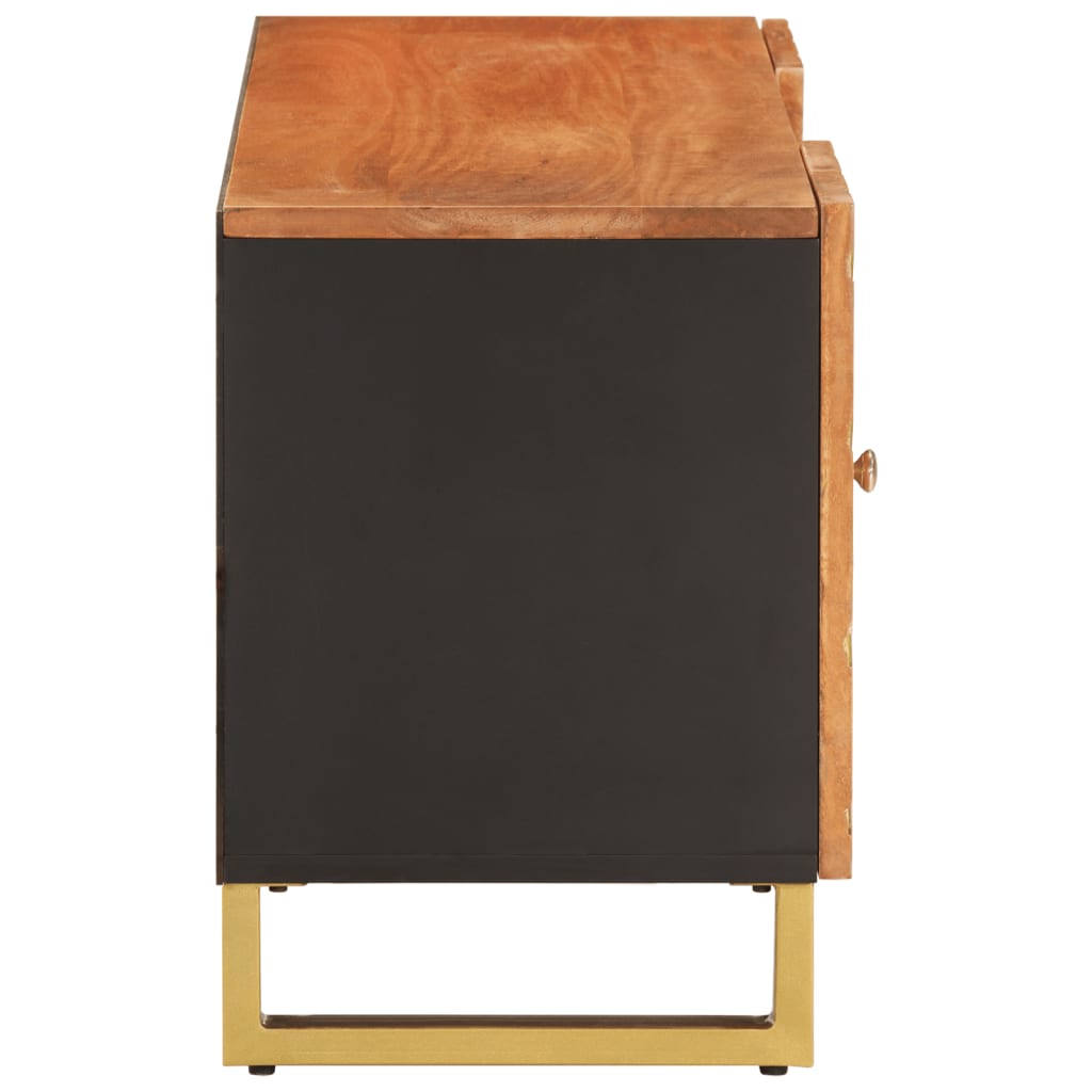 Mobile Porta TV Marrone e Nero 105x33,5x46 cm in Legno di Mango 356797