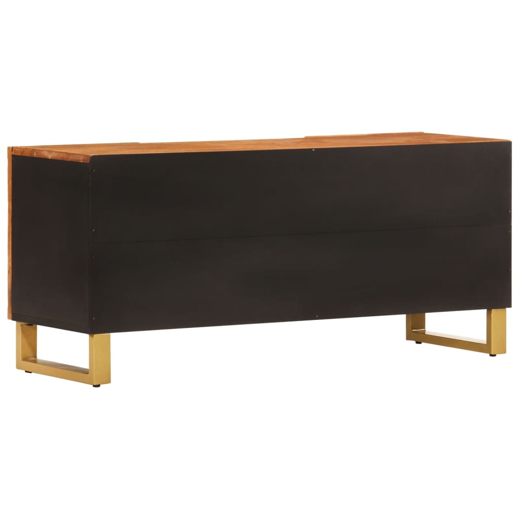 Mobile Porta TV Marrone e Nero 105x33,5x46 cm in Legno di Mango 356797