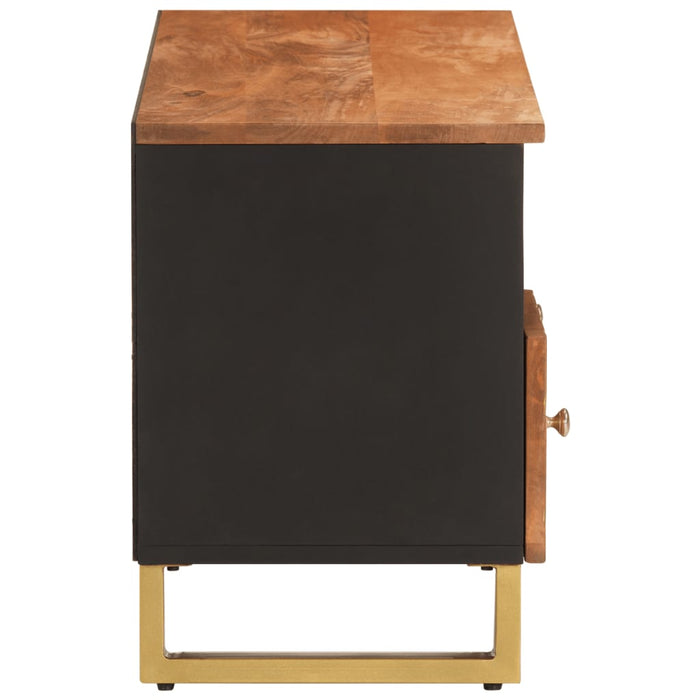 Mobile Porta TV Marrone e Nero 100x33,5x46 cm in Legno di Mango 356801