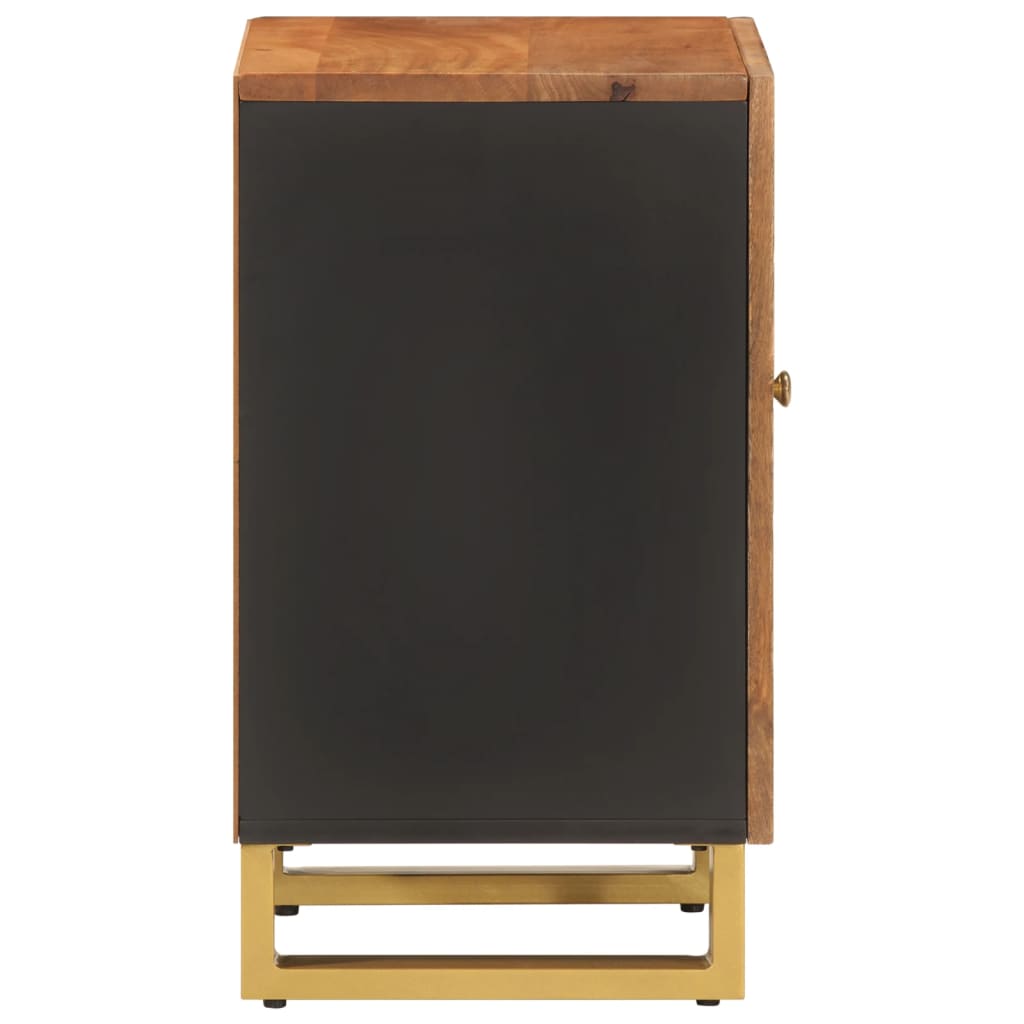 Mobiletto da Bagno Marrone e Nero 38x33,5x58 cm Legno di Mango 356804