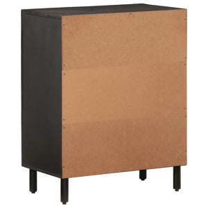 Credenza Nera 60x33x75 cm in Legno Massello di Mango 356821