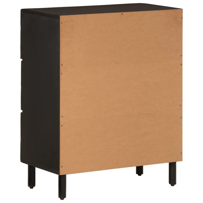 Credenza Nera 60x33x75 cm in Legno Massello di Mango 356822