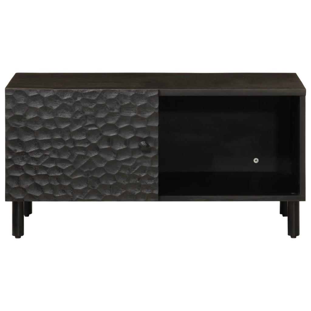 Tavolino da Salotto Nero 80x50x40 cm in Legno Massello di Mangocod mxl 90095