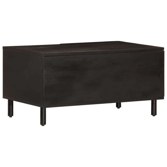 Tavolino da Salotto Nero 80x50x40 cm in Legno Massello di Mango 356823