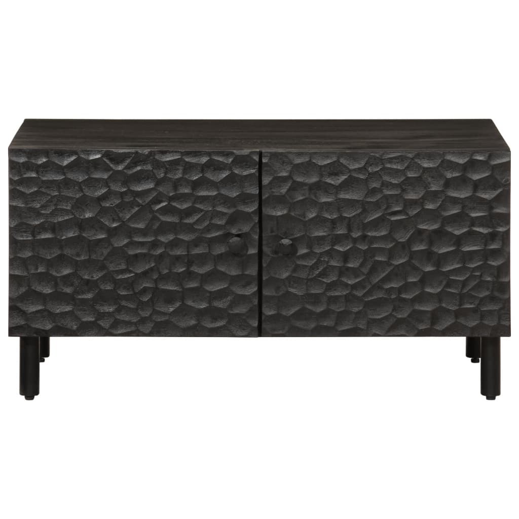 Tavolino da Salotto Nero 80x50x40 cm in Legno Massello di Mango 356824