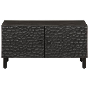 Tavolino da Salotto Nero 80x50x40 cm in Legno Massello di Mango 356824