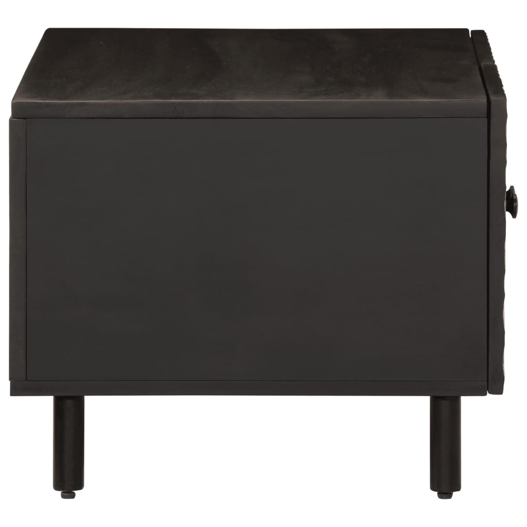 Tavolino da Salotto Nero 80x50x40 cm in Legno Massello di Mango 356824