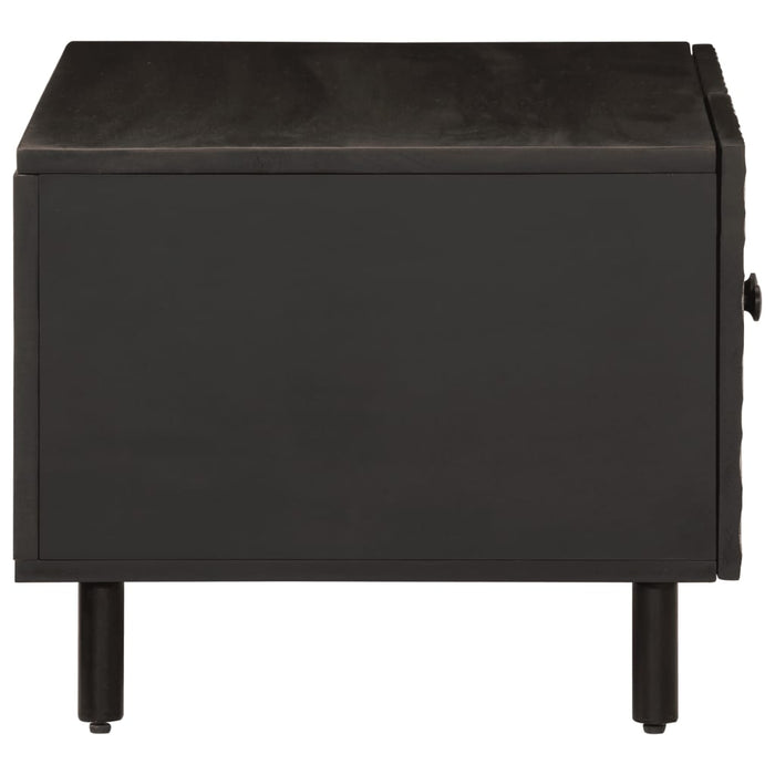 Tavolino da Salotto Nero 80x50x40 cm in Legno Massello di Mango 356824