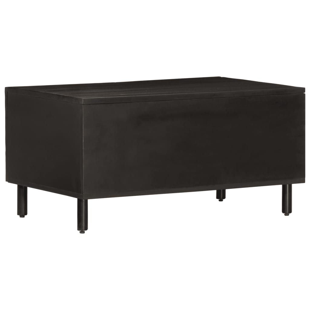 Tavolino da Salotto Nero 80x50x40 cm in Legno Massello di Mango 356824