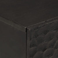 Comodino Nero 50x33x60 cm in Legno Massello di Mango 356827