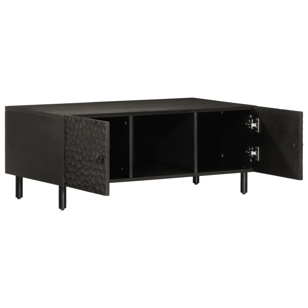 Tavolino da Salotto Nero 100x54x40cm in Legno Massello di Mango 356831