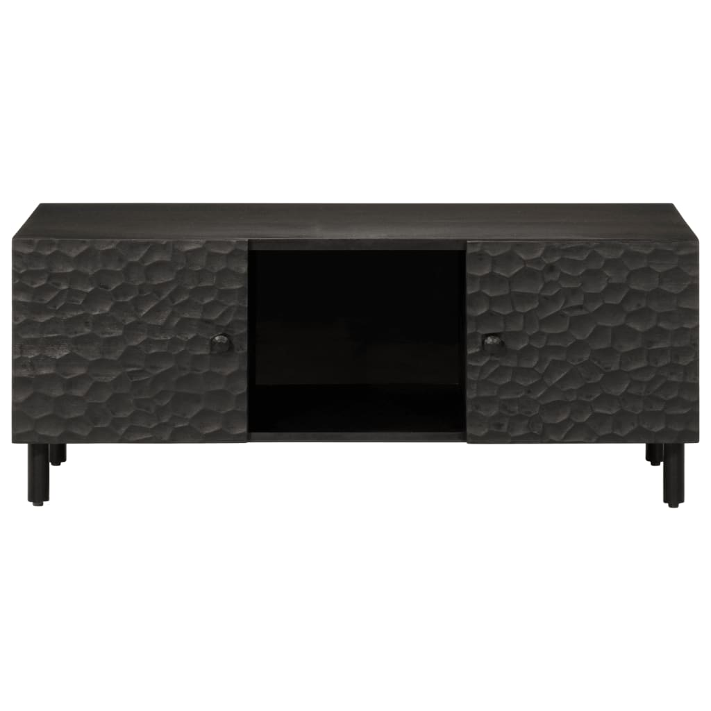 Tavolino da Salotto Nero 100x54x40cm in Legno Massello di Mango 356831