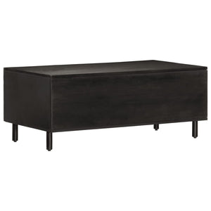 Tavolino da Salotto Nero 100x54x40cm in Legno Massello di Mango 356831