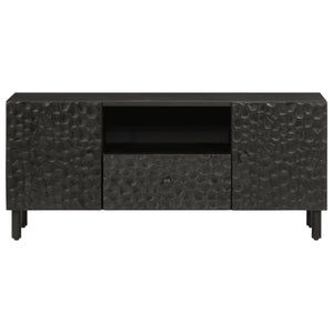 Mobile Porta TV Nero 105x33x46 cm in Legno Massello di Mango 356833