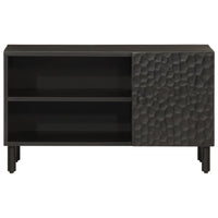 Mobile Porta TV Nero 80x31x46 cm in Legno Massello di Mango 356834