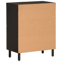 Credenza Nera 60x33x75 cm in Legno Massello di Mango 356845