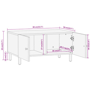 Tavolino da Salotto 80x50x40 cm Legno Massello di Mango 356896