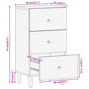 Credenza 40x33x75 cm in Legno Massello di Mango 356914