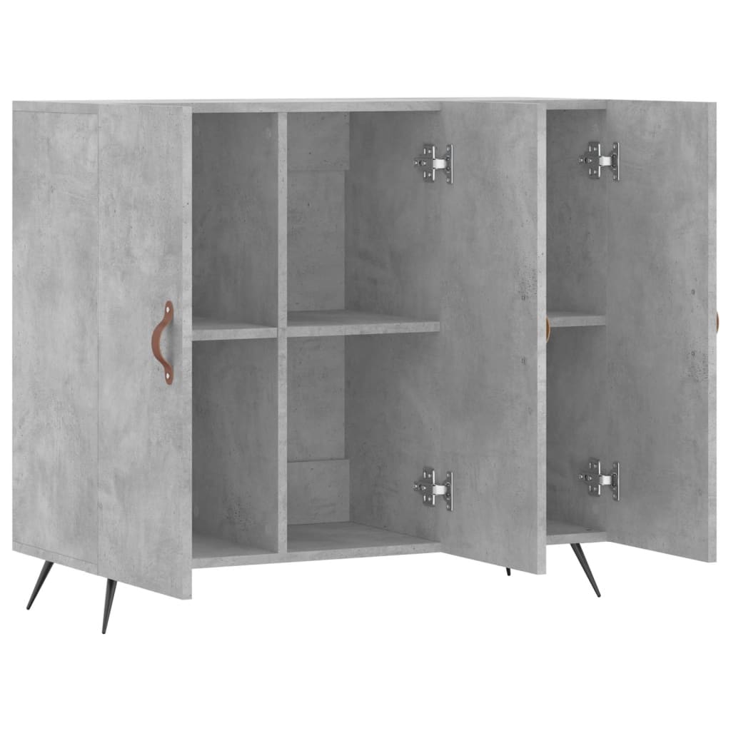 Credenza Grigio Cemento 90x34x80 cm in Legno Multistrato 828080