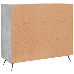 Credenza Grigio Cemento 90x34x80 cm in Legno Multistrato 828080