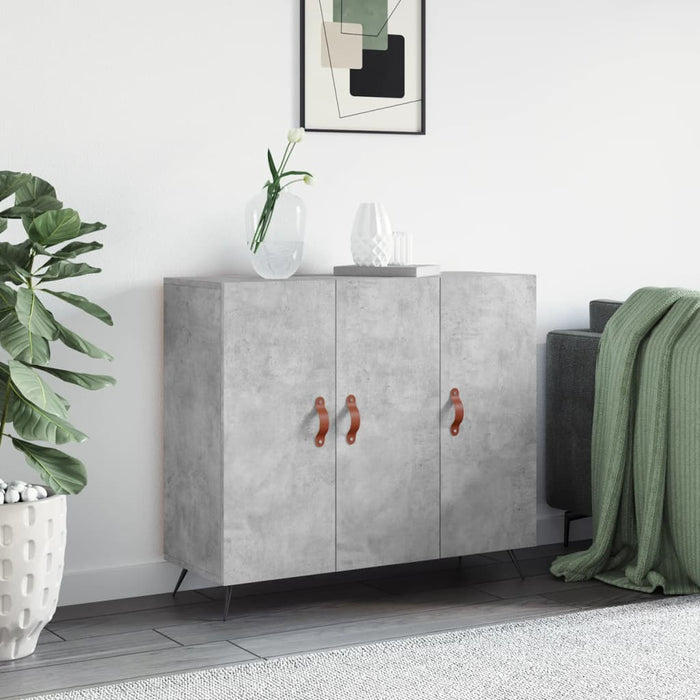 Credenza Grigio Cemento 90x34x80 cm in Legno Multistrato 828080