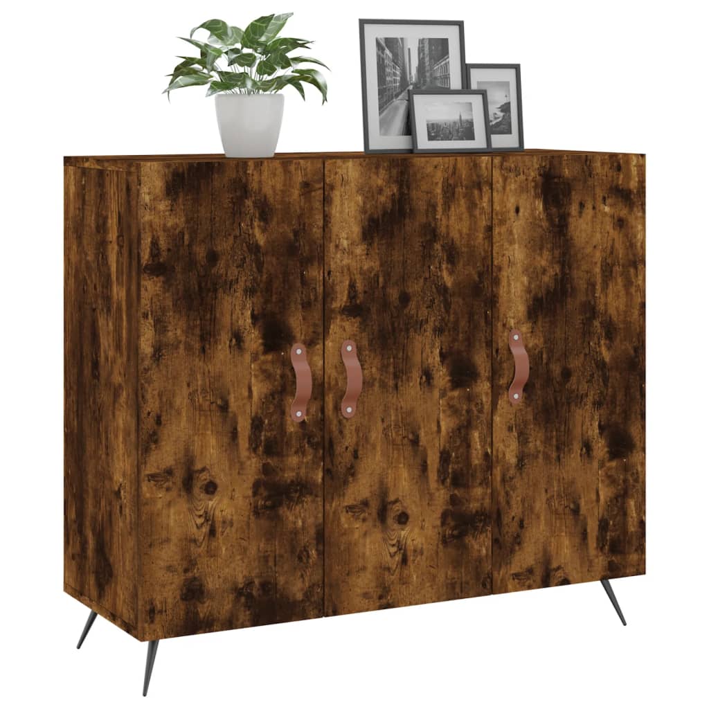 Credenza Rovere Fumo 90x34x80 cm in Legno Multistrato 828081