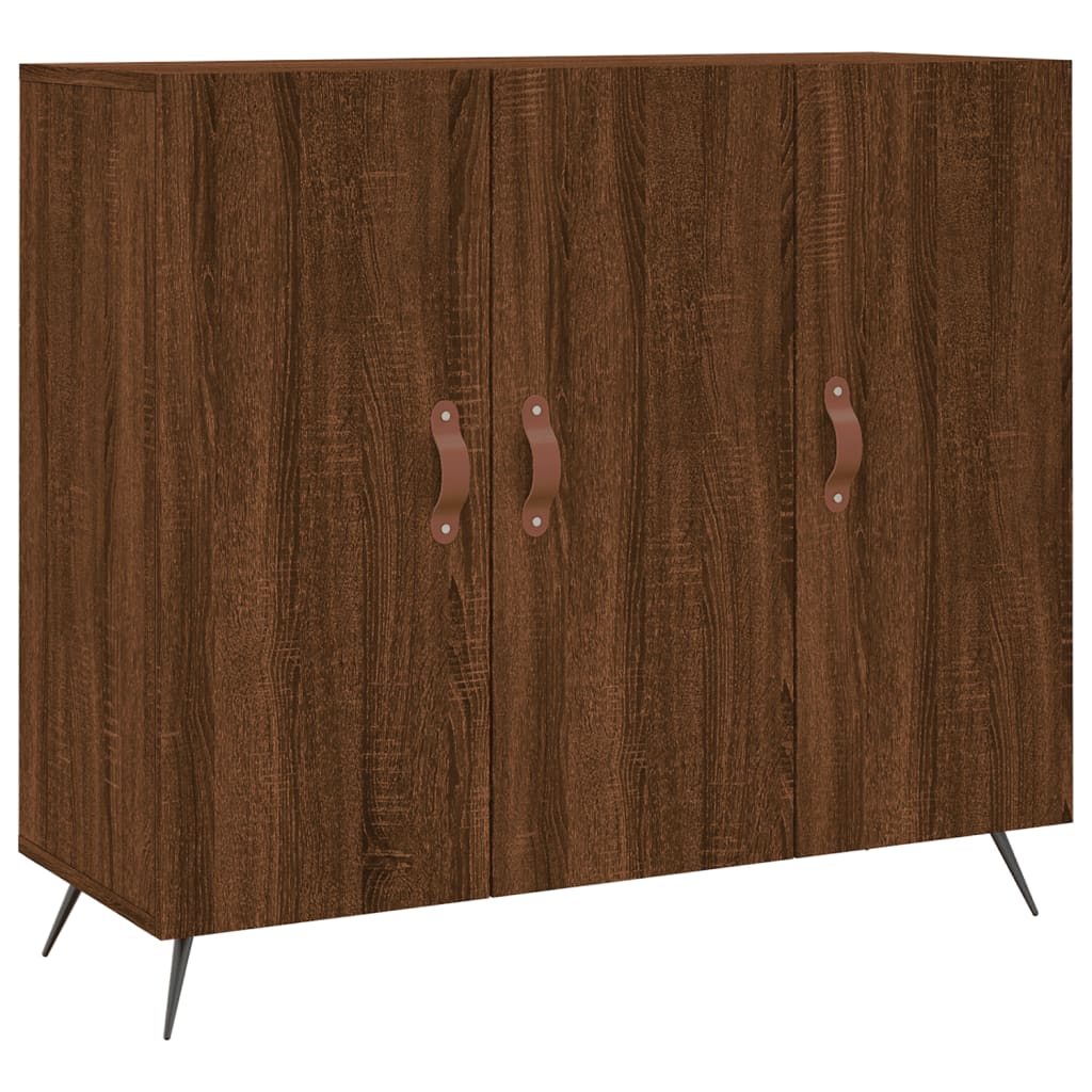 Credenza Rovere Marrone 90x34x80 cm in Legno Multistrato 828083