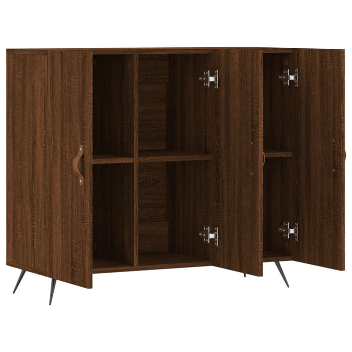 Credenza Rovere Marrone 90x34x80 cm in Legno Multistrato 828083