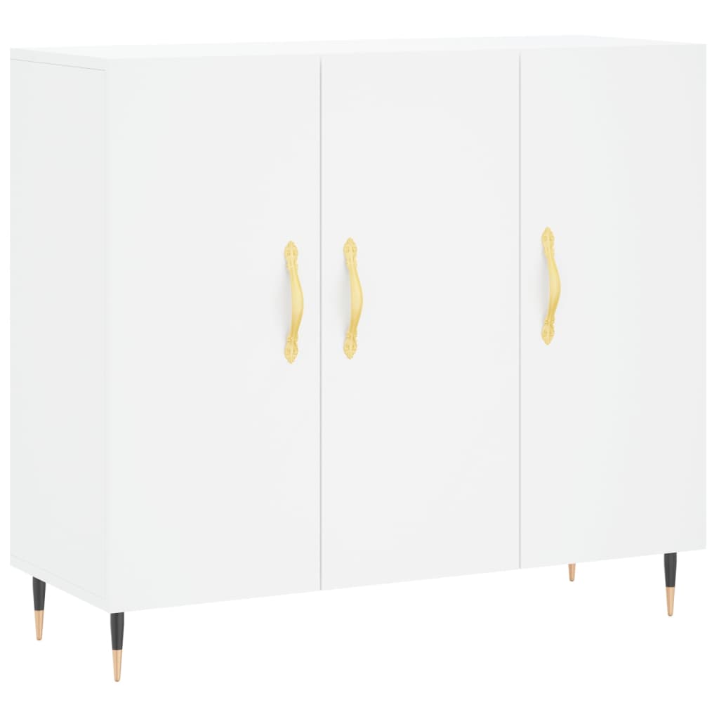 Credenza Bianca 90x34x80 cm in Legno Multistrato 828084