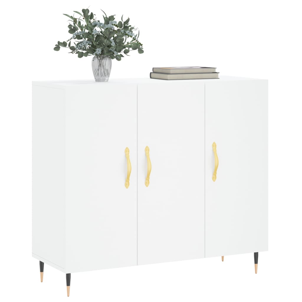 Credenza Bianca 90x34x80 cm in Legno Multistrato 828084