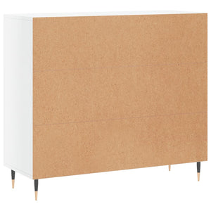 Credenza Bianco Lucido 90x34x80 cm in Legno Multistrato 828086