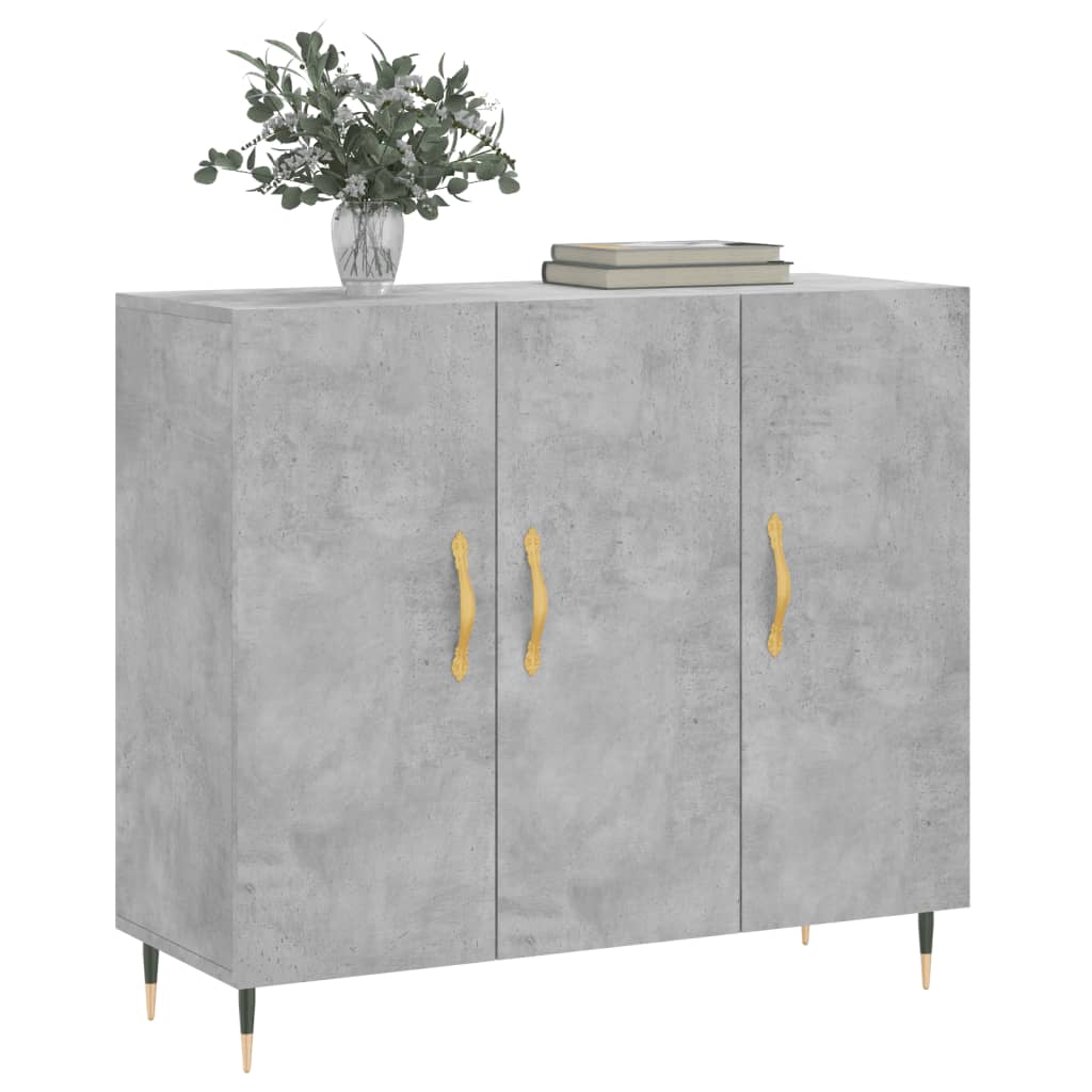 Credenza Grigio Cemento 90x34x80 cm in Legno Multistrato 828088