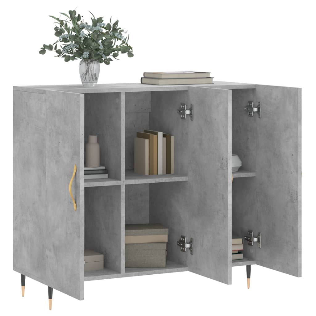 Credenza Grigio Cemento 90x34x80 cm in Legno Multistrato 828088