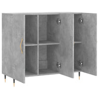 Credenza Grigio Cemento 90x34x80 cm in Legno Multistrato 828088