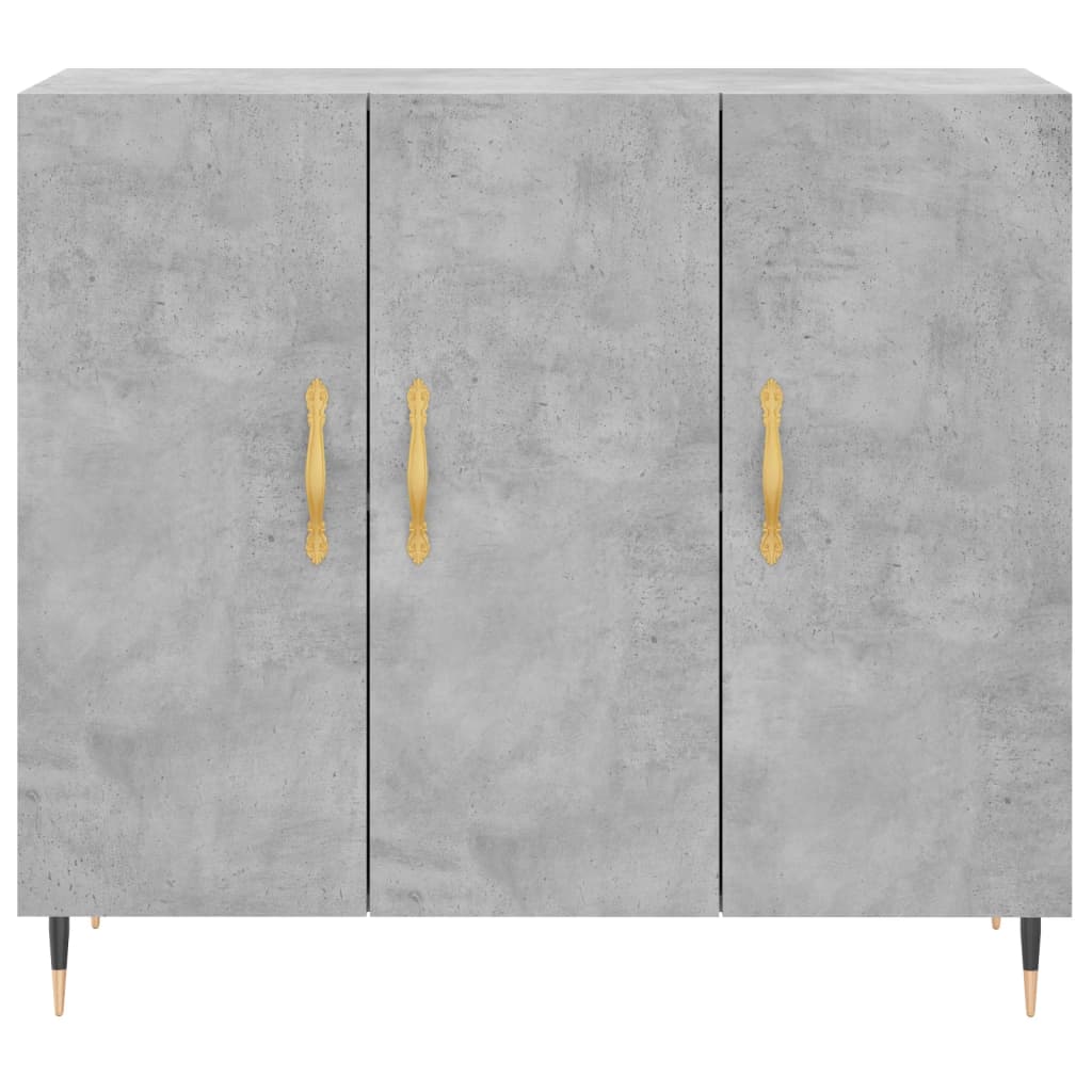 Credenza Grigio Cemento 90x34x80 cm in Legno Multistrato 828088