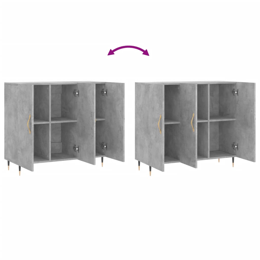 Credenza Grigio Cemento 90x34x80 cm in Legno Multistrato 828088