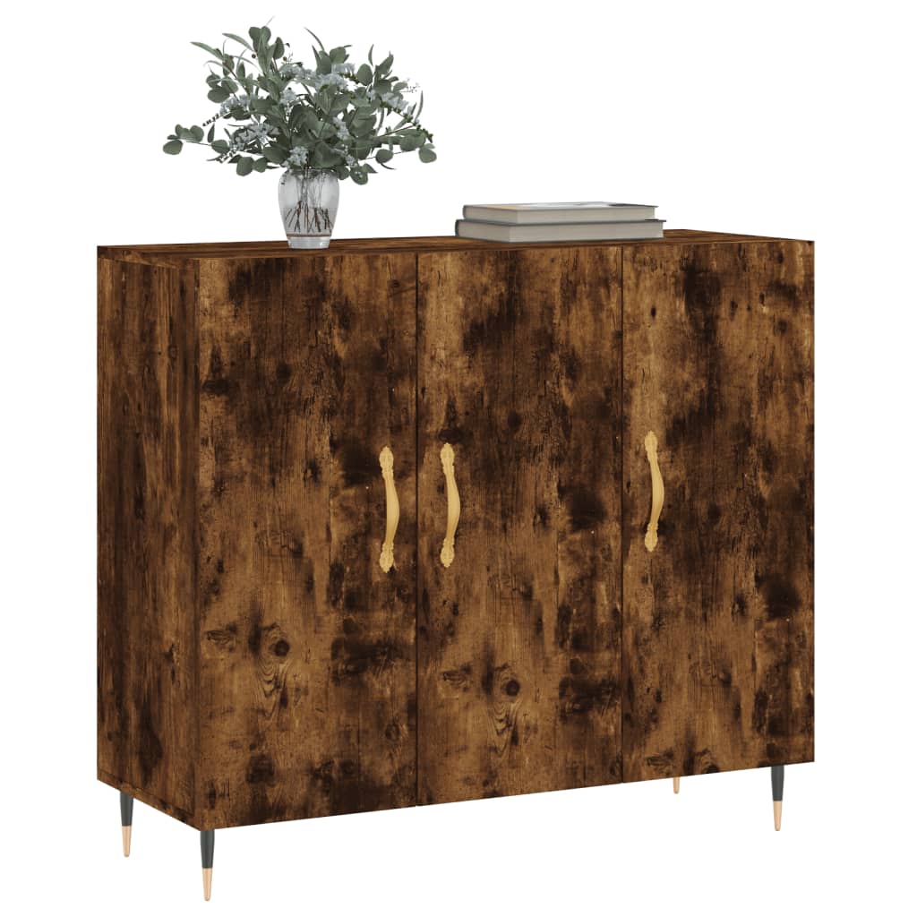 Credenza Rovere Fumo 90x34x80 cm in Legno Multistratocod mxl 80873