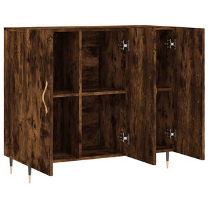 Credenza Rovere Fumo 90x34x80 cm in Legno Multistrato 828089