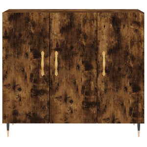 Credenza Rovere Fumo 90x34x80 cm in Legno Multistrato 828089