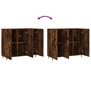 Credenza Rovere Fumo 90x34x80 cm in Legno Multistrato 828089