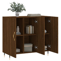 Credenza Rovere Marrone 90x34x80 cm in Legno Multistrato 828091