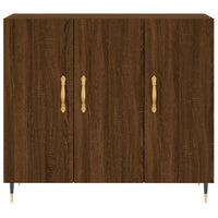 Credenza Rovere Marrone 90x34x80 cm in Legno Multistrato 828091