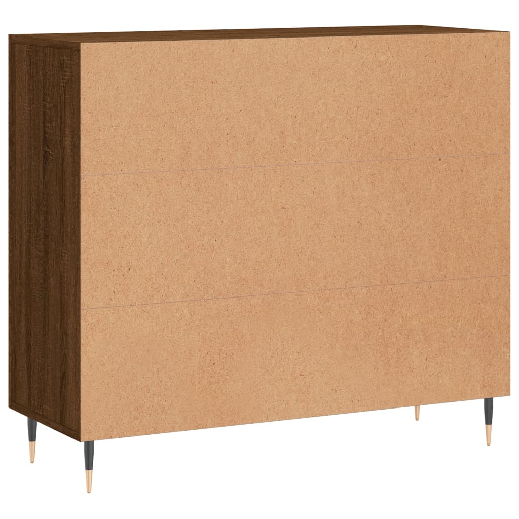 Credenza Rovere Marrone 90x34x80 cm in Legno Multistrato 828091