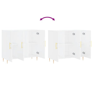 Credenza Bianca 90x34x80 cm in Legno Multistrato 828092