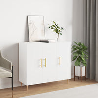 Credenza Bianca 90x34x80 cm in Legno Multistrato 828092