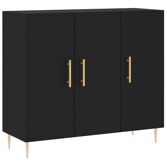 Credenza Nera 90x34x80 cm in Legno Multistrato 828093