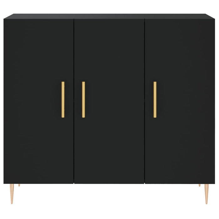 Credenza Nera 90x34x80 cm in Legno Multistrato 828093