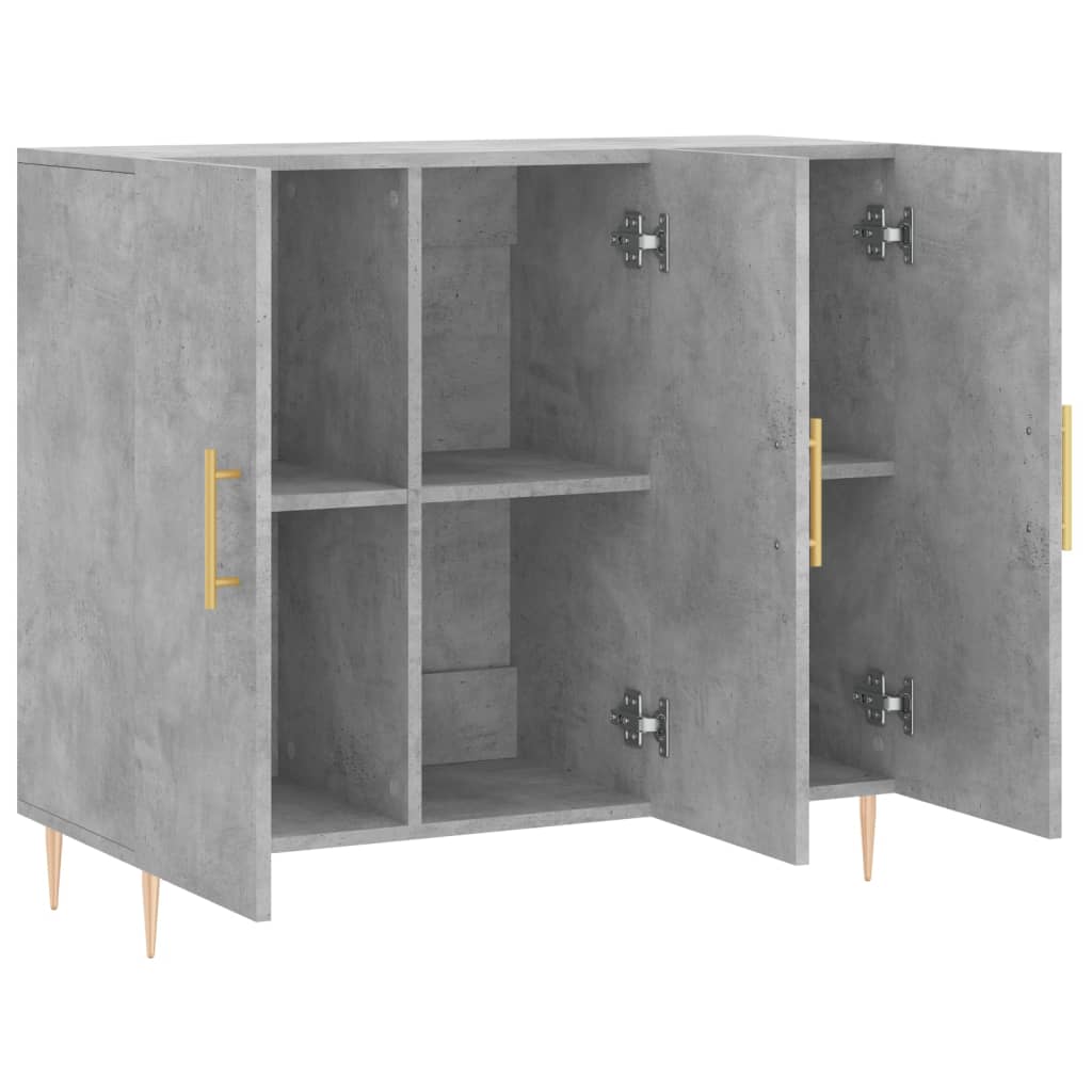 Credenza Grigio Cemento 90x34x80 cm in Legno Multistrato 828096